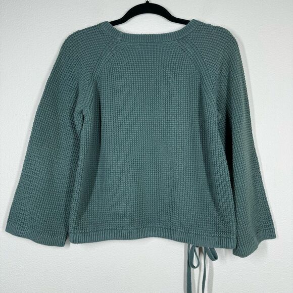Madewell Waffle-stitch Drawstring Sweater Green Boxy Women’s Medium - Picture 5 of 6